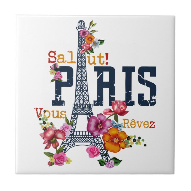 Torre Eiffel Paris Shirt Salut Flor Paris Fra (Frente)