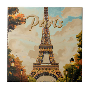 Torre Eiffel Paris Viagem Estilo Vintage Arte Retr