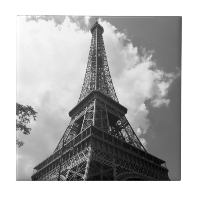 Torre Eiffel Preta e Branca em Paris - Foto Viagem (Frente)