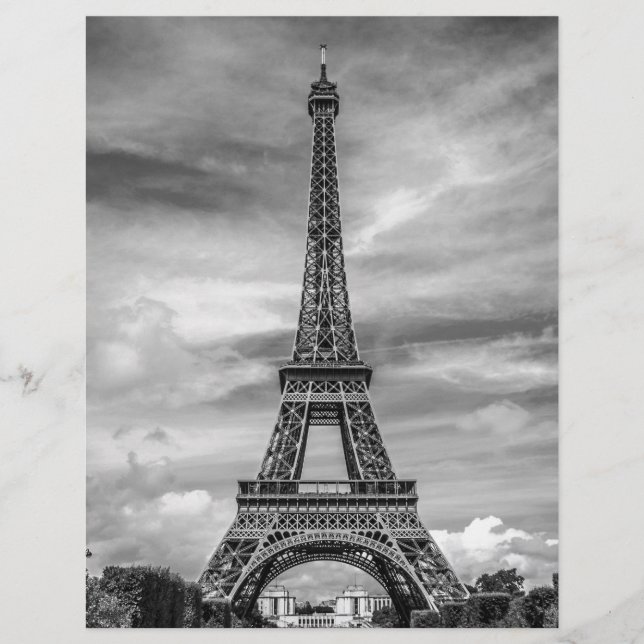 Torre Eiffel Preta e Branca Paris França (Frente)