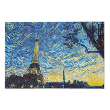 Torre Eiffel Starry Night - Van Gogh