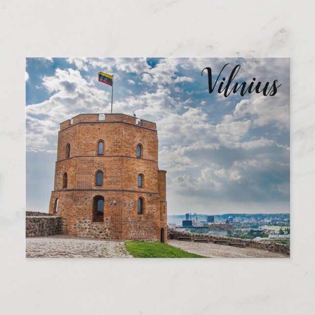 Torre Gediminas em Vilnius, Lituânia Cartão postal (Frente)
