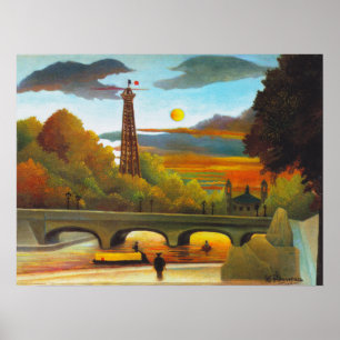 Torre Henri Rousseau Eiffel na Poster Sunset