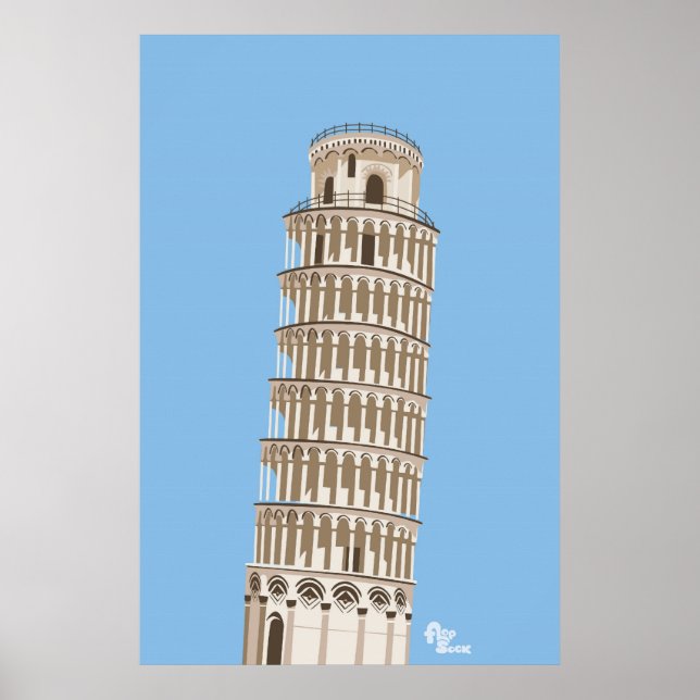 Torre inclinada de Pisa Poster (Frente)