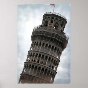 Torre inclinada do Poster de viagens Pisa Itália