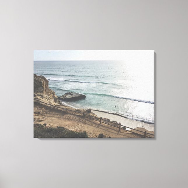 Torrey Pines Beach Large Canvas Print (Frente)