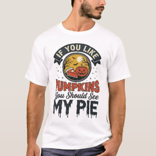 Torta de Abóbora Divertida Design de Camisa Vintag