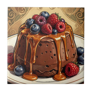 Torta de Chocolate Caramel Decadente com Frutas Ve