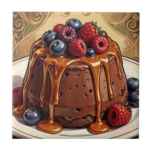 Torta de Chocolate Caramel Decadente com Frutas Ve (Frente)
