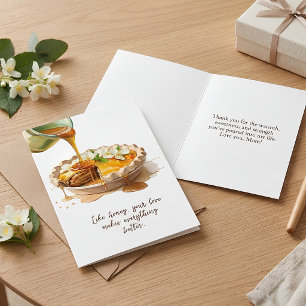 Torta de Mel com Aquarela Moderna Cartão de Dia da