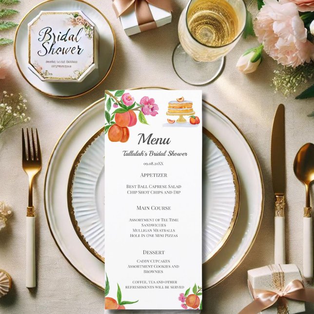Torta de Pêssego com Aquarela e Menu de Noiva com  (Criador carregado)