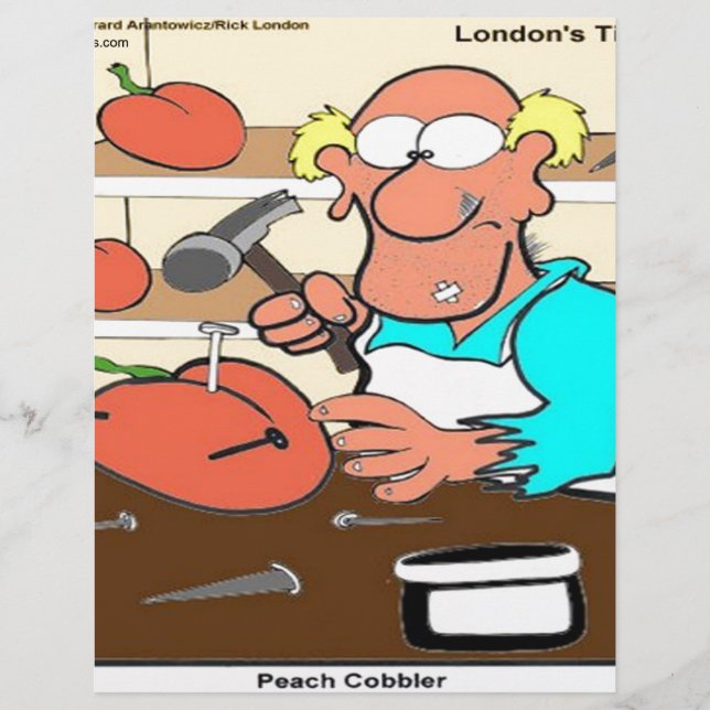 Torta de Pêssego Engraçada Cartoon LTC (Frente)
