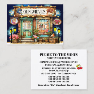 Tortas caseiras, Pastas, Cartão de visita de padar