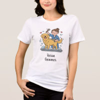 Tosa de Golden Retriever Uniforme Azul Arte de Des
