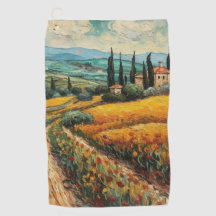 Toscana Dourada Paisagem Campestre de Flores Silve