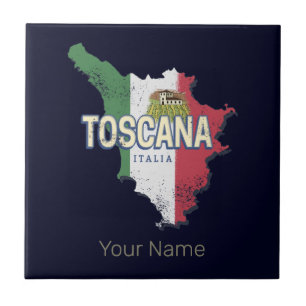 Toscana Itália Retro Region Map Vintage Fattoria