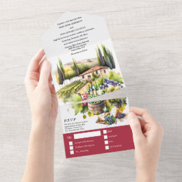 Toscânia - cor d'água - Burgundy