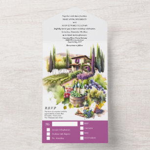 Toscânia: cor d'água, casamento, púrpura, vinhas i