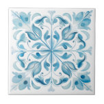 Toscânia do Mediterrâneo Azul<br><div class="desc">Azulejo de cerâmica azul,  estilo design Tuscan,  mediterrânico.</div>