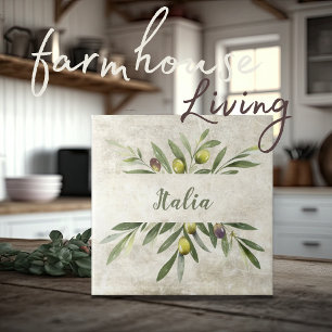 Toscânia Rustic Olive & Branches Italia Script