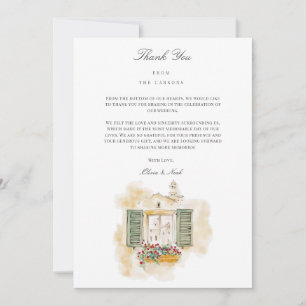 Toscânia Watercolor Cartões de agradecimentos Ital