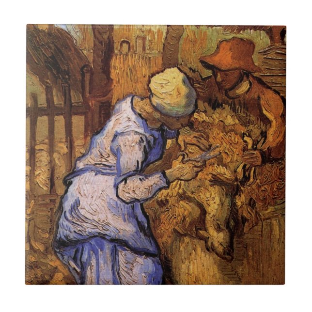 Tosquiadores de Ovelhas (após Millet) por Vincent  (Frente)