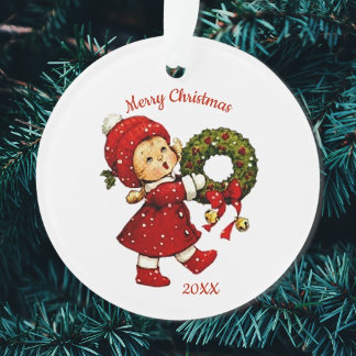 Tot de Natal bonito com ornamento acrílico de coro