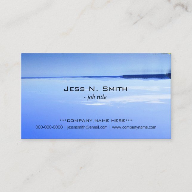 Totalmente azul, céu e cartões de visitas do lago (Frente)