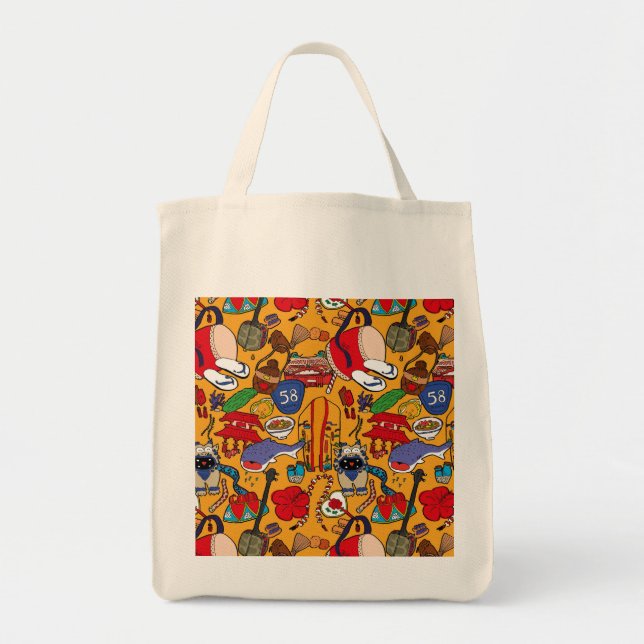 Tote 沖縄 do bolsa da ilustração do uchina do tema de (Frente)