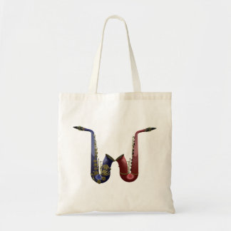Tote A bolsa de canvas de dois saxofones
