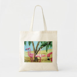 Tote "A bolsa de canvas dos flamingos de Florida"