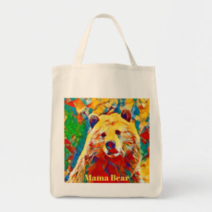Tote A bolsa de compra colorida do urso de Digitas do