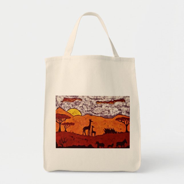 Tote A bolsa de compra com paisagem africana (Frente)