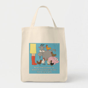 Tote A bolsa de compra da menina de fazenda