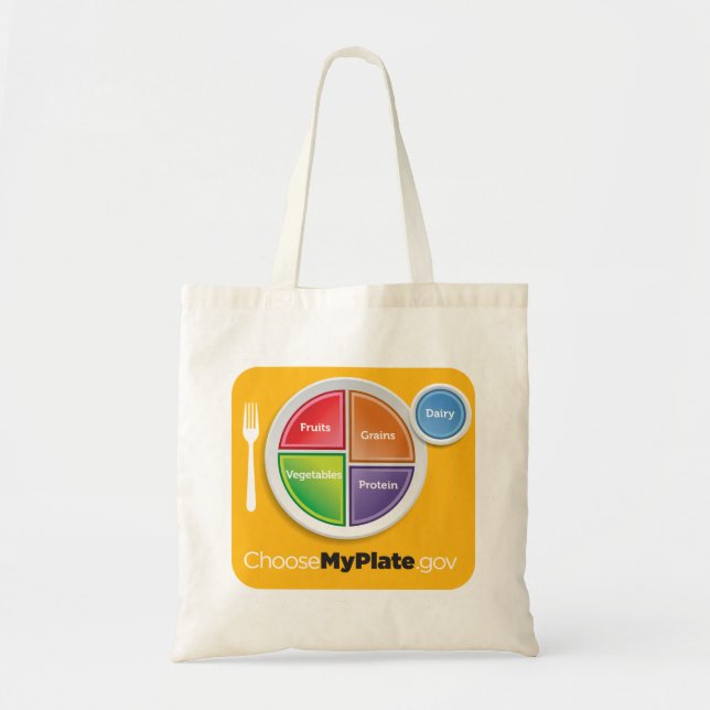 Tote A bolsa de compra de MyPlate - amarelo (Frente)
