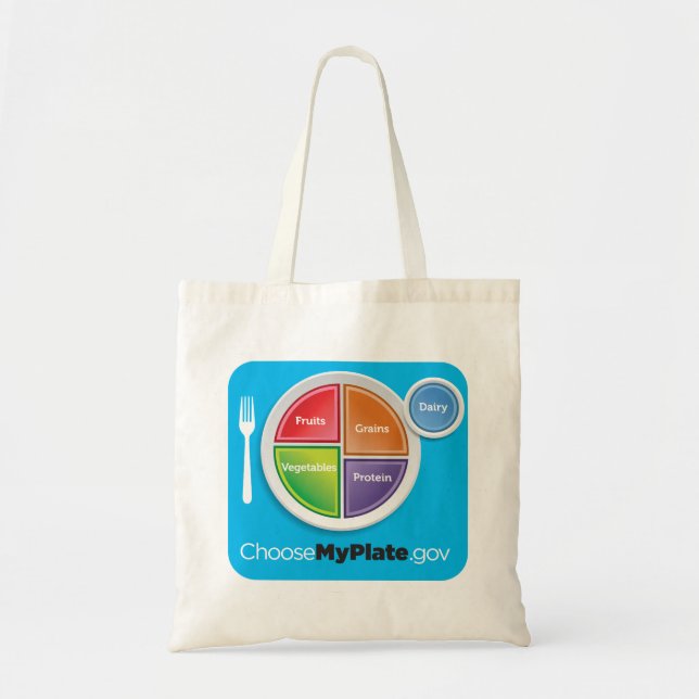 Tote A bolsa de compra de MyPlate - azul (Frente)