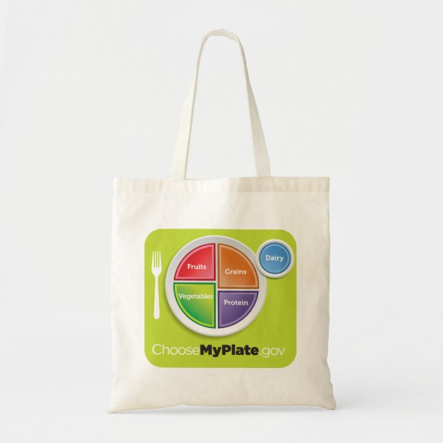 Tote A bolsa de compra de MyPlate - verde (Frente)