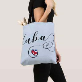 Tote A bolsa de compra do coração de Cuba, bandeira
