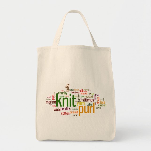Tote A bolsa de compra do Purl da malha (Frente)