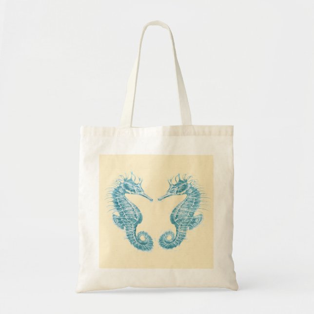 Tote A bolsa de praia de dois cavalos marinhos da (Frente)