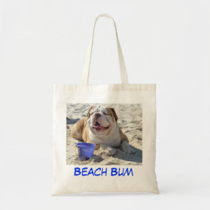 Tote A bolsa de praia do buldogue