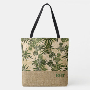 Tote A bolsa de praia do Hawaiian do monograma de Camo