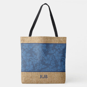 Tote A bolsa de praia havaiana do monograma de Pareau