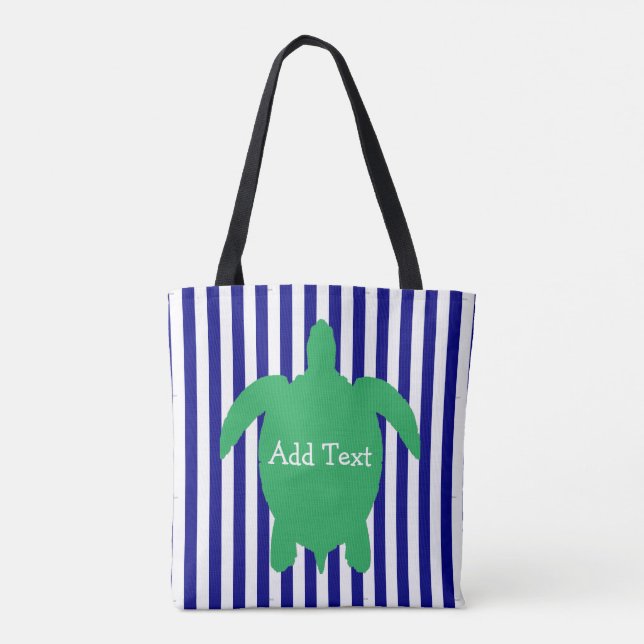 Tote A bolsa de praia personalizada da tartaruga de mar (Verso)