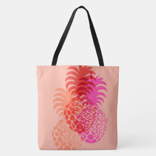 Tote A bolsa de praia reversível havaiana do abacaxi d