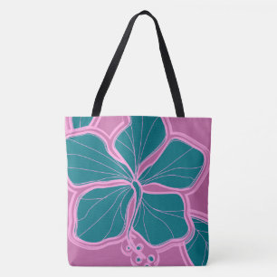 Tote A bolsa de praia reversível havaiana do hibiscus