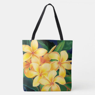 Tote A bolsa de praia tropical do Hawaiian do Plumeria
