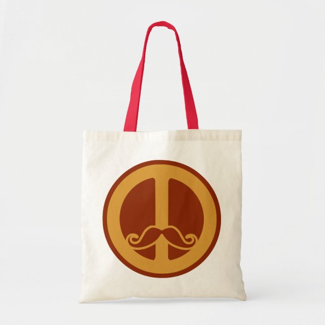 Tote A bolsa do Peace Stache - escolha o estilo (Frente)