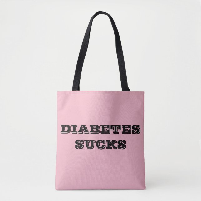 Tote A diabetes cor-de-rosa chupa a bolsa (Frente)