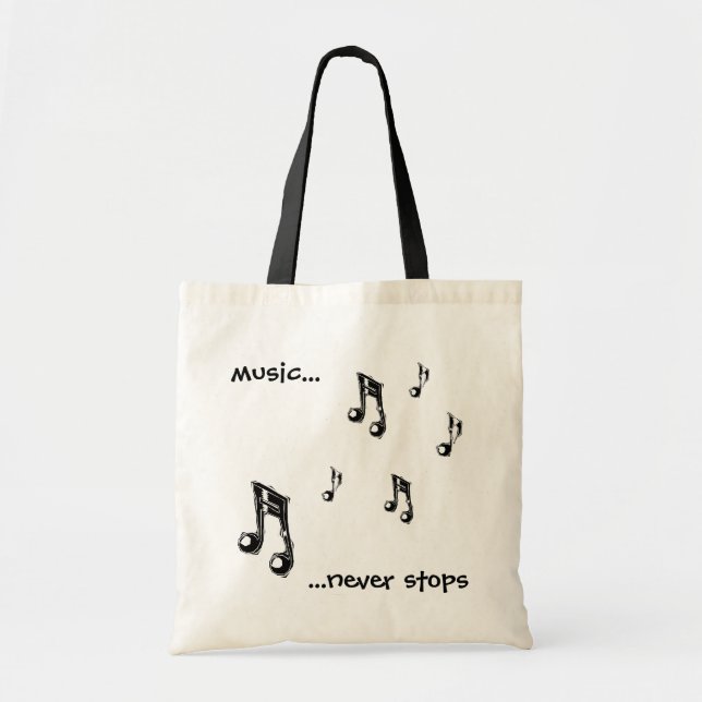 Tote A música nunca para o bolsa (Frente)